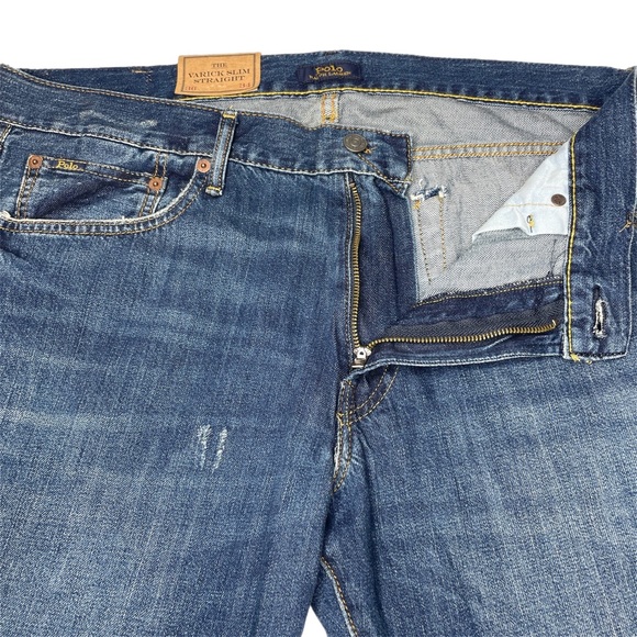 Polo Ralph Lauren Varick Slim Straight Distressed Jeans - Picture 4 of 14